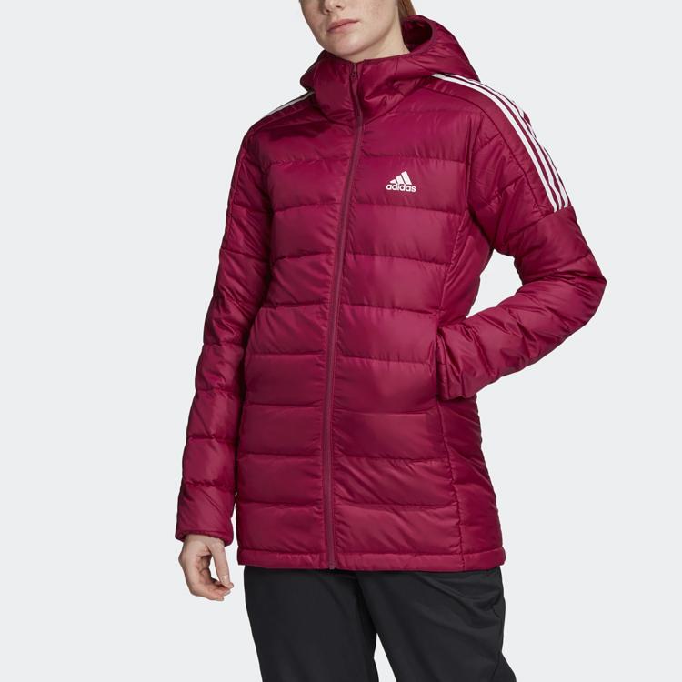 adidas Women's Essentials Light Down Hooded Parka Power Berry GH4592