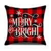 Предметы интерьера Мультяшная Рождественская наволочка Скандинавская Клетчатая Льняная Наволочка Подушка для дивана