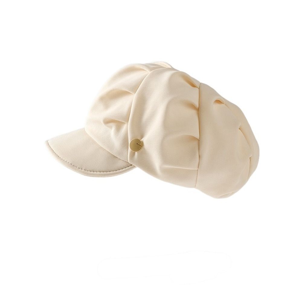 Y2K Плиссированная шляпа-берет Восьмиугольная кепка Плиссированная восьмиугольная кепка Ретро Шляпа художника с облаками Леди