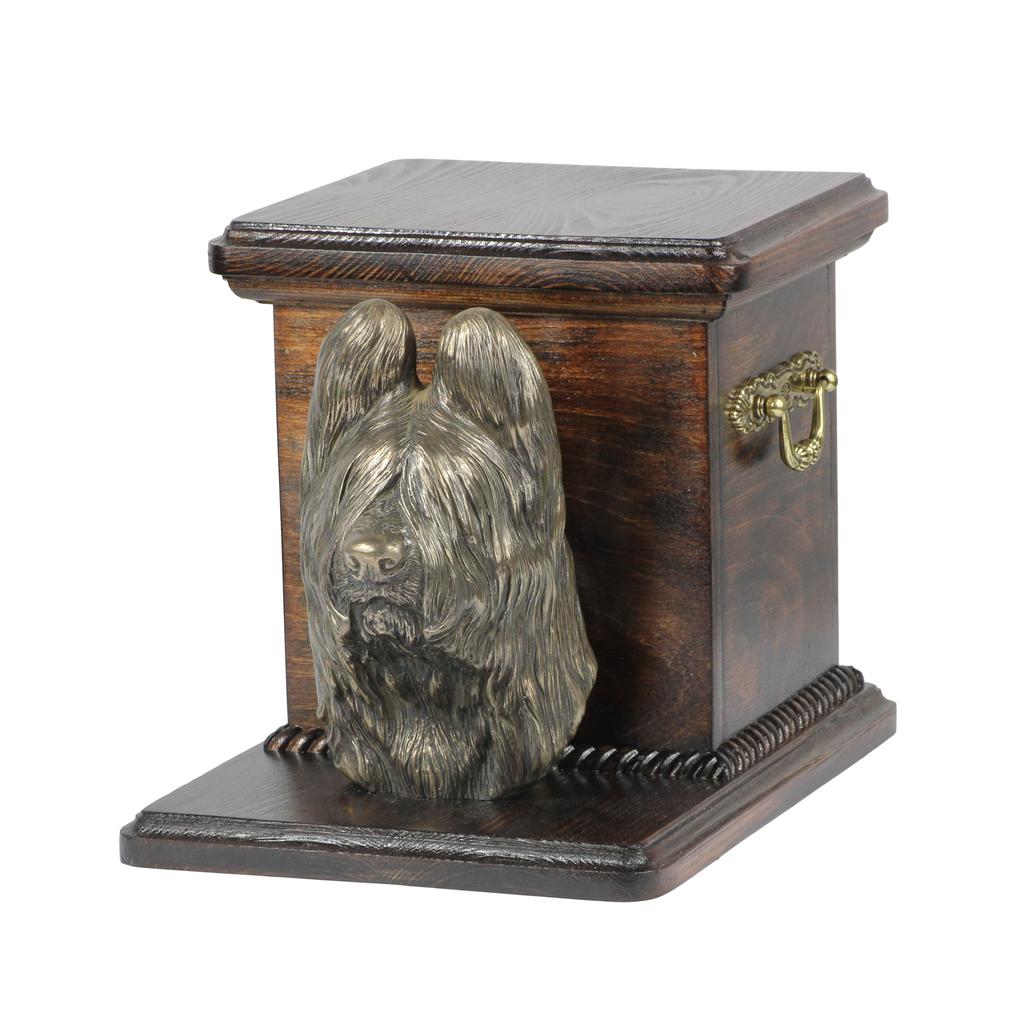 Briard, Berger de Brie – Urn for dog ashes with a statuette, elegant urn for a dog | Art-Dog