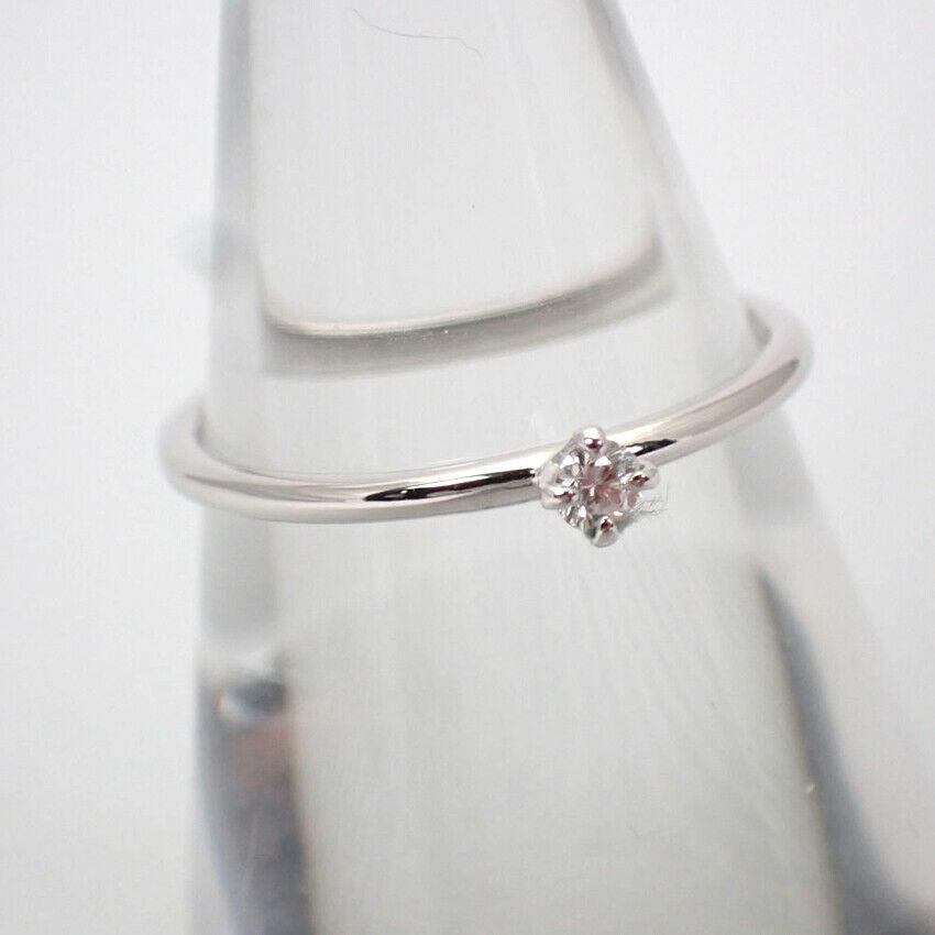 [New] K18WG Diamond Four-point Ring Size 7.5 [f3-6]