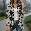 Women's Fashion Floral Print Long Sleeve Ruffled Open Front Cardigan for Everyday Casual Wear