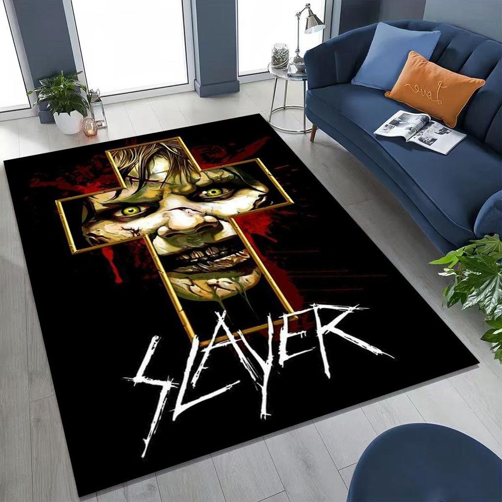 Ковер-ковер с изображением черепа, арт для хэви-метал рок-группы Slayer, для спальни, гостиной, дивана, домашний придверный коврик, декор, большой нескользящий коврик для пола