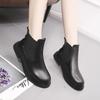 Chelsea Boots Women's Ankle Boots British Style Girls Naked Boot Round Toe Winter Shoes Woman Flat Boot Black