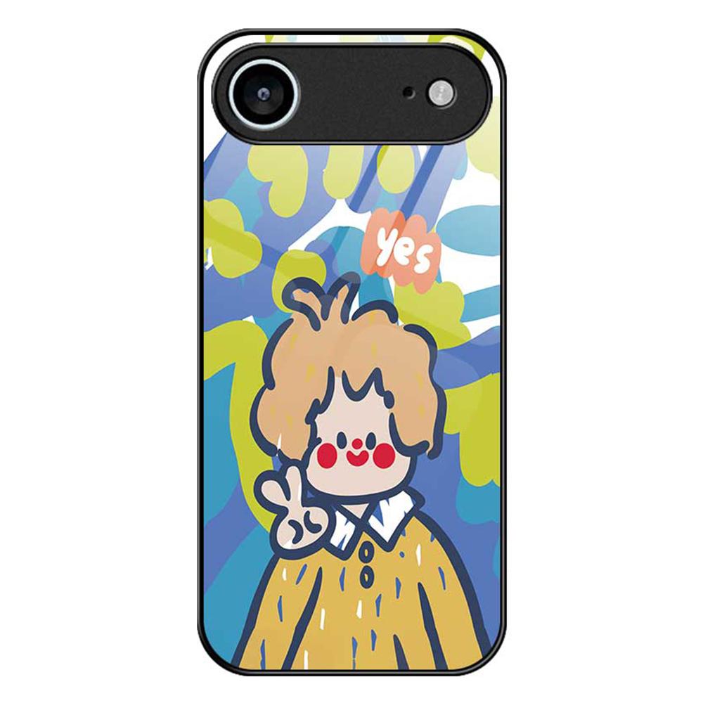 Для iPhone 17 Air Чехол ПК ТПУ Закаленное стекло Печать с рисунком Ударопрочная Задняя крышка для телефона