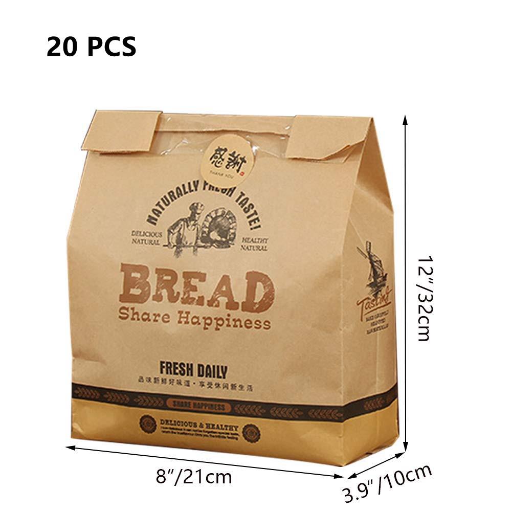 10/20/50 шт., мешок для хлеба из крафт-бумаги для домашнего хлеба, тостов, хлебобулочных изделий, мешок для упаковки пищевых продуктов