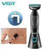 2in1 Dry Wet Body Crotch Pubic Hair Beard Shaving Machine Electric Razor for Men Nose and Ear Two In One Trimmer with Charging Base