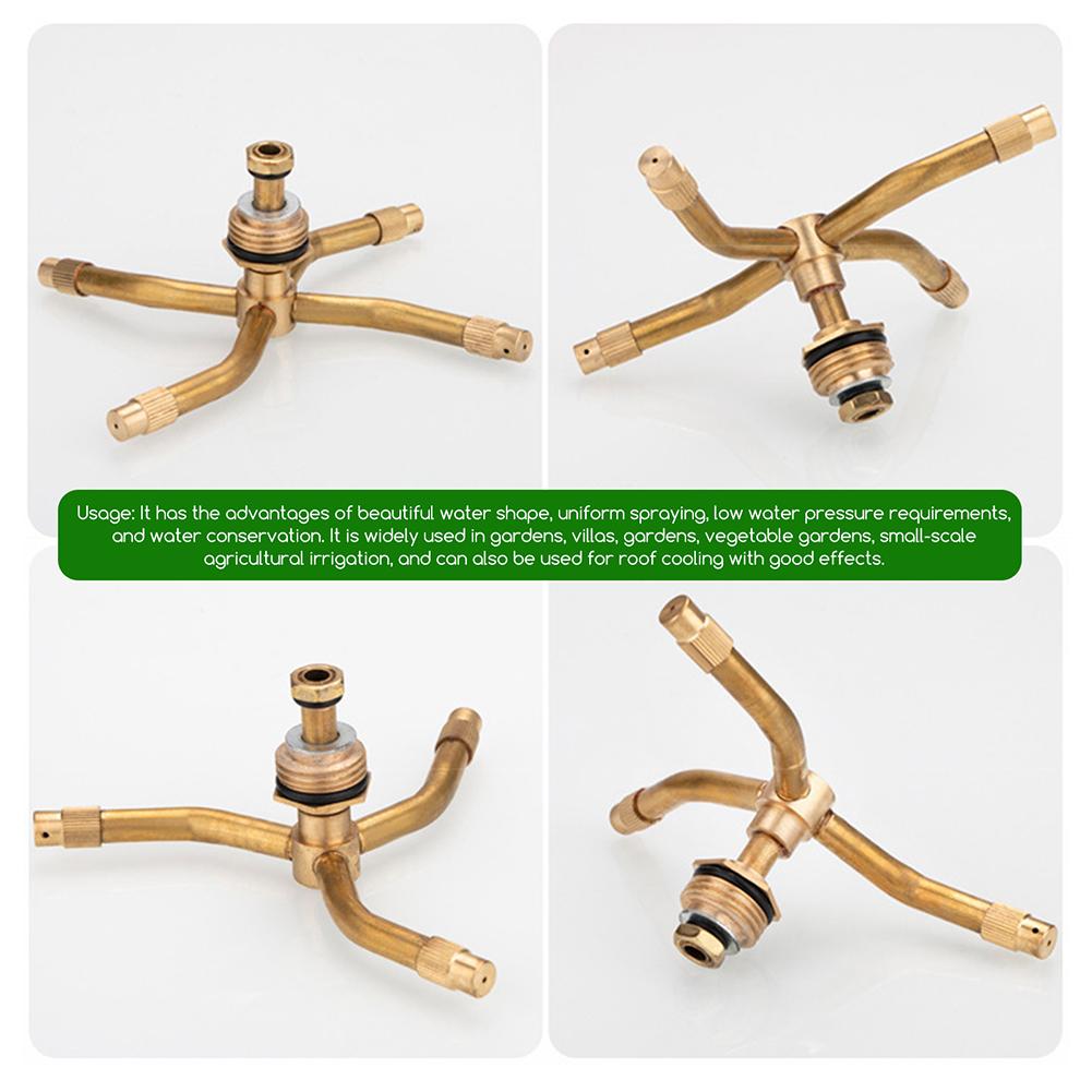 3/4 Arm 360 Degree Automatic Rotarys Sprayers Irrigation System Sprinkler Head Garden Plants Large Area Coverage Sprinklers