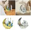 LED Lighted Eid Wood Moon Castles Mosque Ornament Festivals Party Supplies for Home Bedroom Living Room Table Decoration
