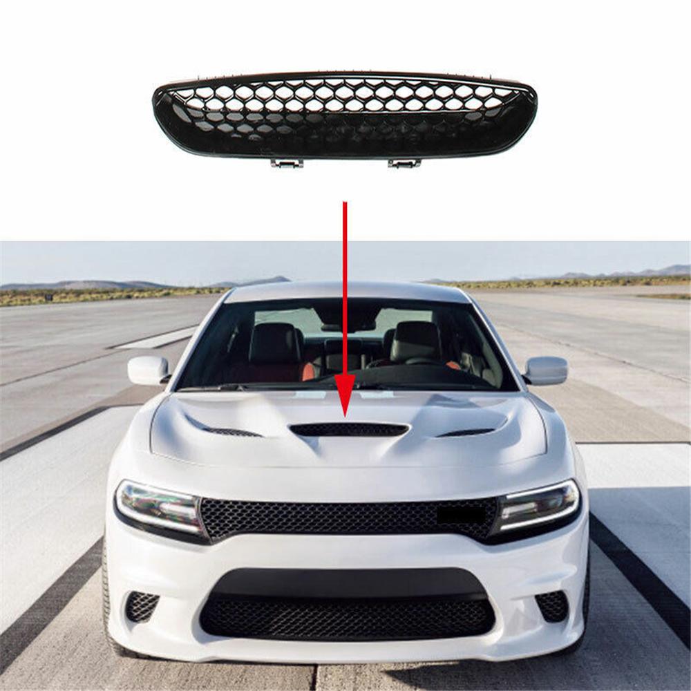 1× Hood Scoop Cover Center Grid Grille Trim Fits For Dodge Charger SRT 2015-2020