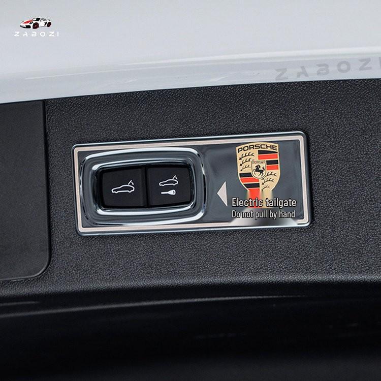 Наклейка-предупреждение об электрической крышке багажника Porsche