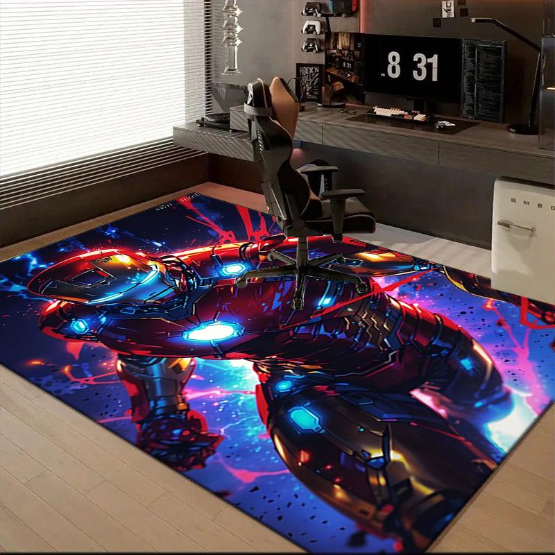 Iron Hero's Rise Floor Mat for Living Room, Game Rooms, Office, Bedroom, Office Floor Mat Playful Design, Christmas fan gifts