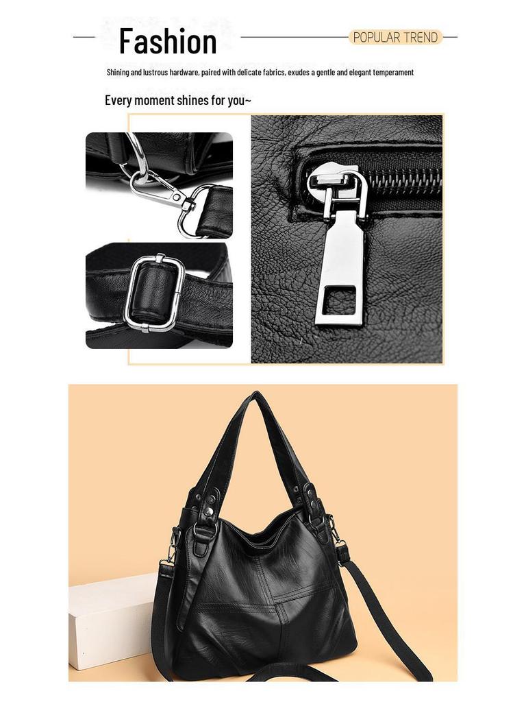 2023 Новая женская плиссированная сумка большой емкости, универсальная сумка через плечо.