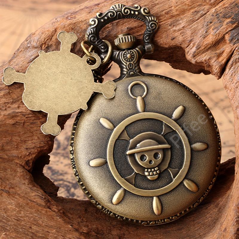 Pffee винтажные карманные часы в стиле стимпанк со скелетом, мужские часы с черепом, Reloj, антикварные кварцевые часы, аниме, подарок для детей
