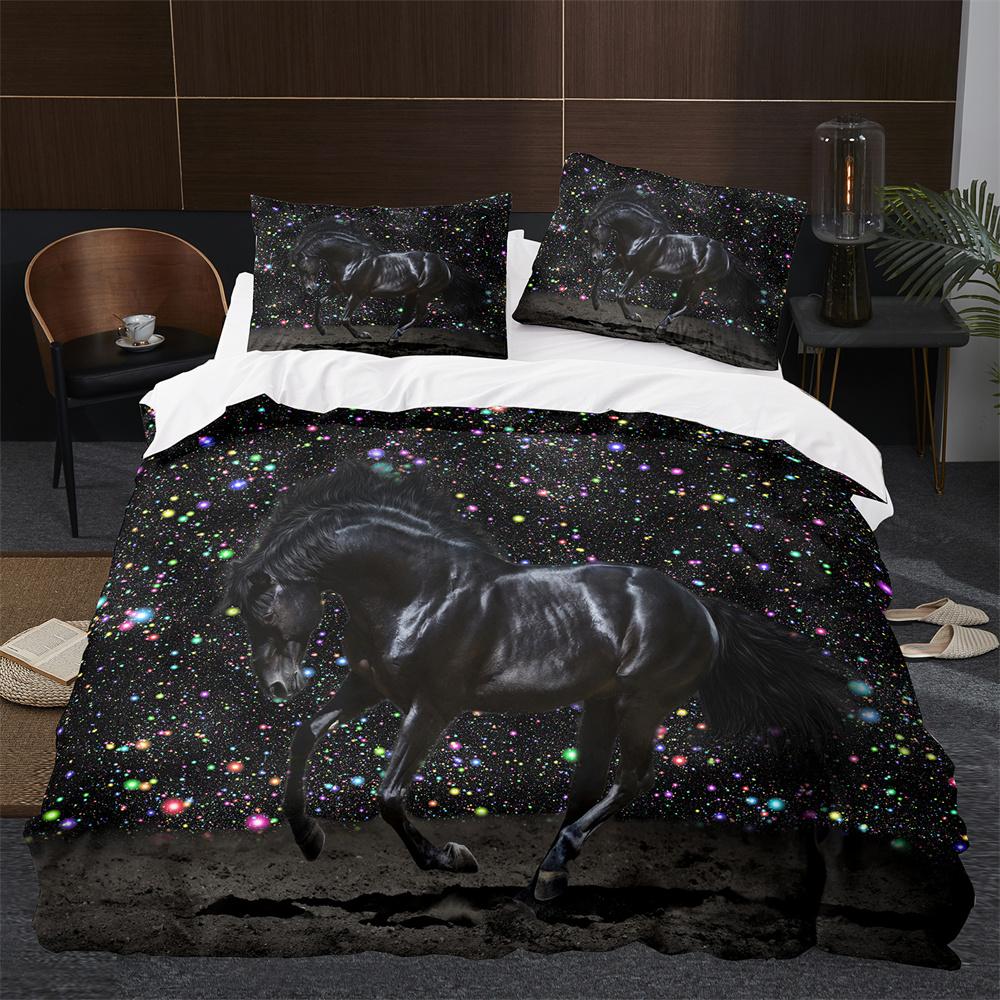 3D Пододеяльник с лошадьми размера кинг, квин, белый, с рисунком бегущих лошадей, комплект постельного белья для детей, подростков, взрослых, мягкий чехол для одеяла с дикими животными