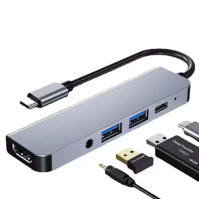 Док-станция расширения HD Type-C 4-в-1 с двумя HDMI, зеркалированием экрана и расширенным дисплеем, с USB 3.0 хаб-конвертером
