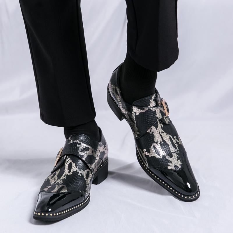 Мода Новые мужские кожаные туфли Модные с индивидуальным дизайном Стиль отдыха на открытом воздухе Тренд вечеринки Ночные клубы взрослые туфли больших размеров
