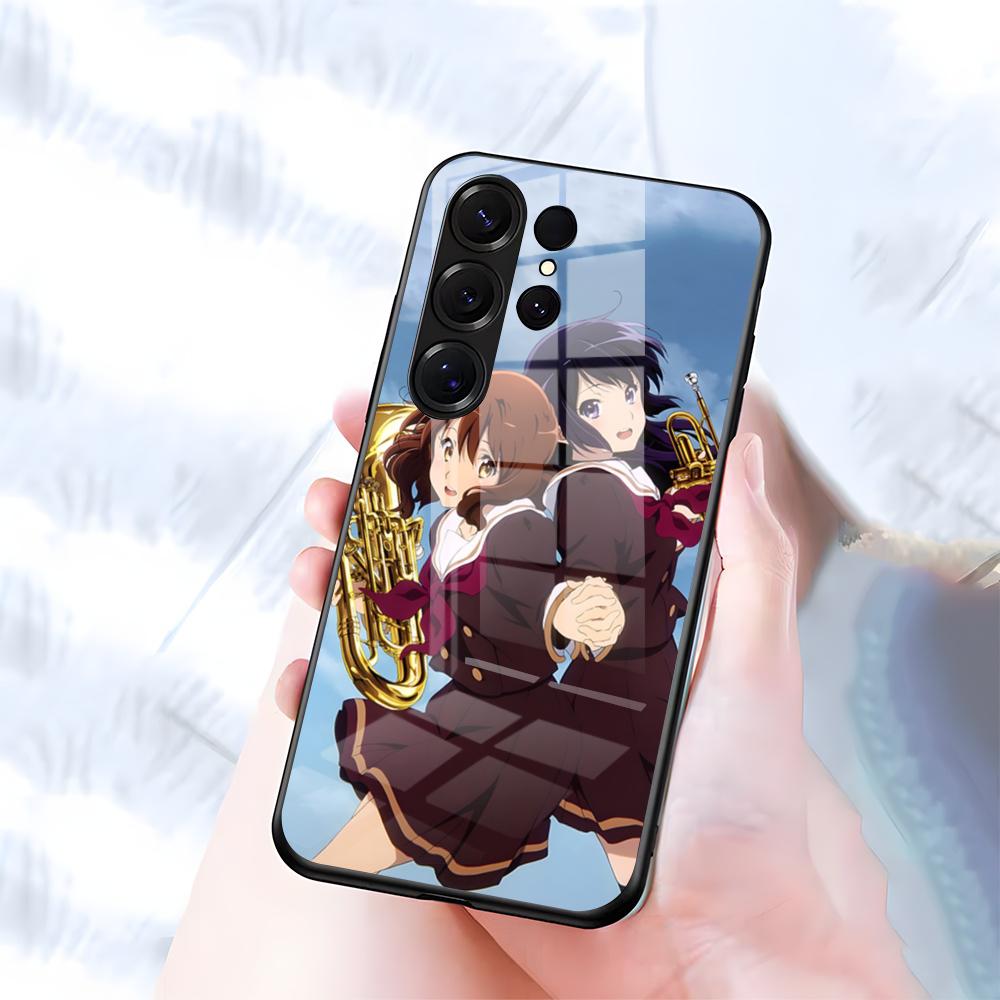 Чехол для телефона S-Sound E-Euphonium для Samsung S26 S25 S24 FE S23 S22 S21 Plus S20 Ultra Note20Ultra Черная стеклянная крышка