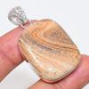 Натуральный Камень Яшма Картина Ювелирное Изделие Подвеска из Стерлингового Серебра 925 пробы 1,89" AP-13989