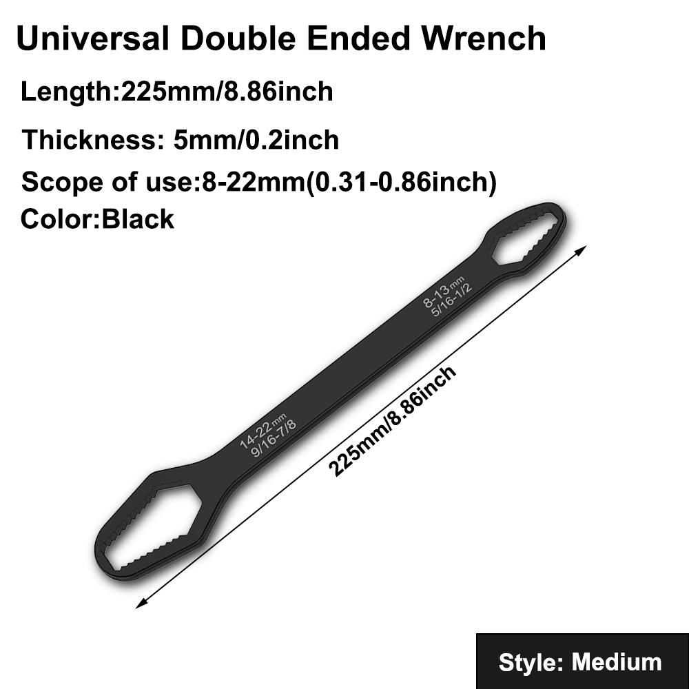 1 шт. Двусторонний многофункциональный универсальный гаечный ключ, универсальный гаечный ключ, 3-17 мм, самозатягивающийся ленивый гаечный ключ, инструменты для ремонта, хром-ванадиевая сталь, многофункциональный