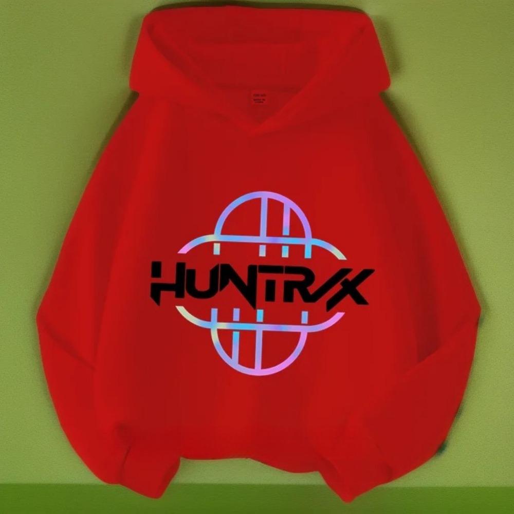 KPOP Охотник на демонов Huntrix Принт Детская мода Повседневный Весенне-осенний Худи для девочек для занятий спортом