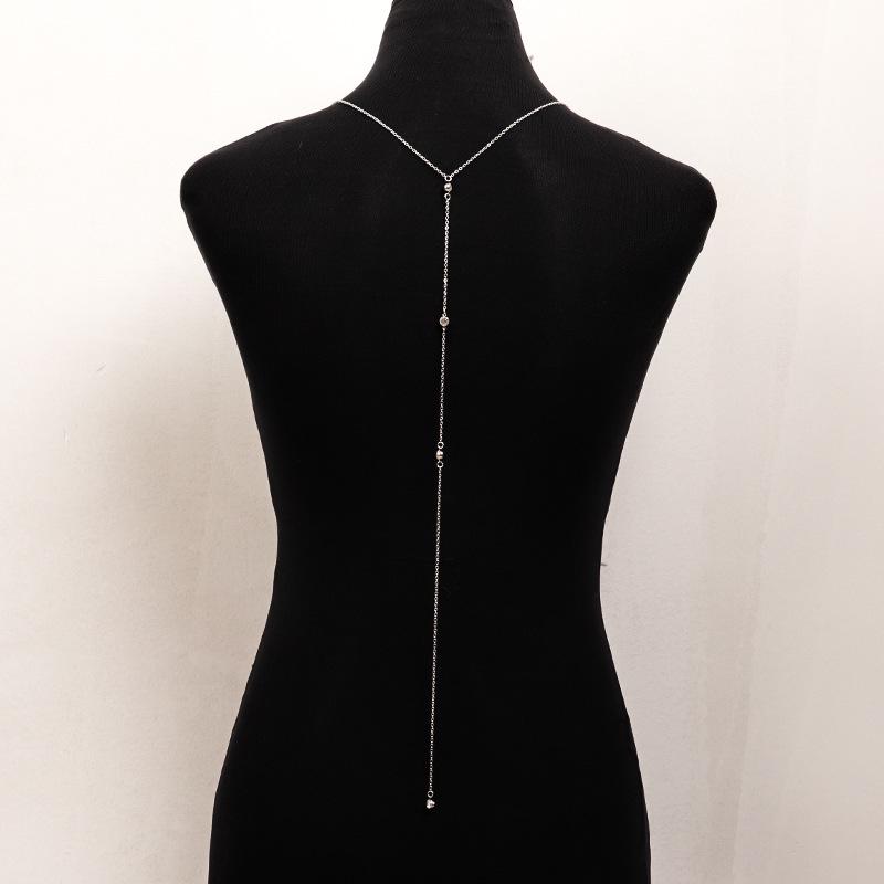 Изысканное ожерелье-бодичейн со стразами и открытой спиной для женщин