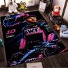 Racing Driver with Helmet and Car Design. Non-slip rug suitable for living room and bedroom sofas.