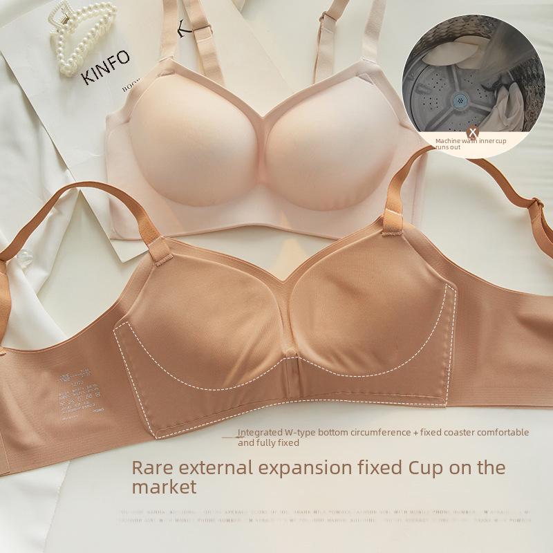 Korean Comics Seamless Push-Up Bra for Small Busts - Wireless, Thickened, and Large Fixed Cups