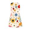 Women's Casual V Neck Floral Print Dress With Pockets Beach Dress