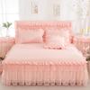 1 Pc Lace Bed Skirt +2pcs Pillowcases Bedding Set Princess Lace Bedding Bedspreads Fitted Bed Sheet For Girls King Queen Size