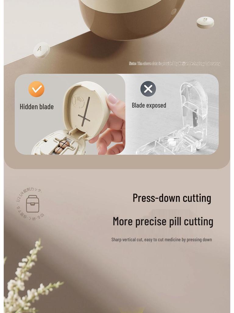 Portable Multi-functional Pill Cutter & Dispenser: 4-in-1 Medicine Storage and Splitter Tool
