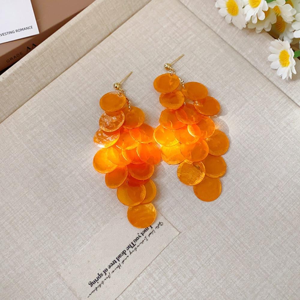 Elegant Shell Earring Bohemian Style Exaggerated Earring Temperament Tassel Drop Earring  Ladies