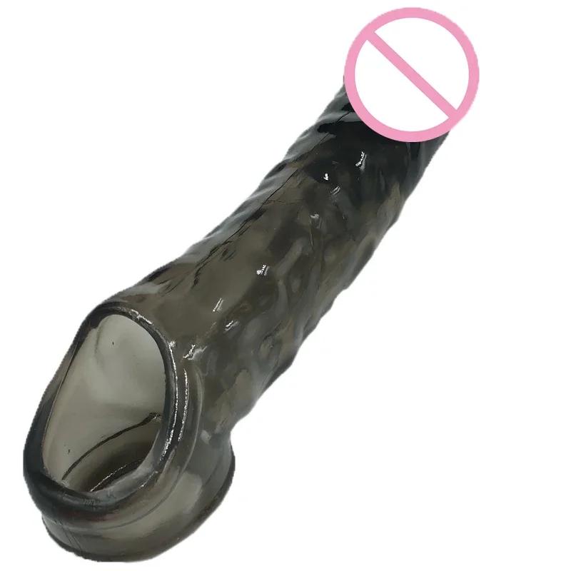 Penis Sleeve Reusable Condoms Delay Ejaculation Penis Extend 7CM Cock Rings Crystal Dick Sleeve Sex Toys For Men Intimate Goods