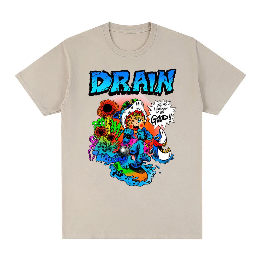 Футболка Drain Band Merchandise из хлопка, идентичная той, что на сайте, винтажная футболка с коротким рукавом.