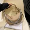 Высококачественная модная сумка из кожи с цепочкой, сумка через плечо для женщин, текстурированная сумка под мышкой, новые женственные роскошные сумки-тоут