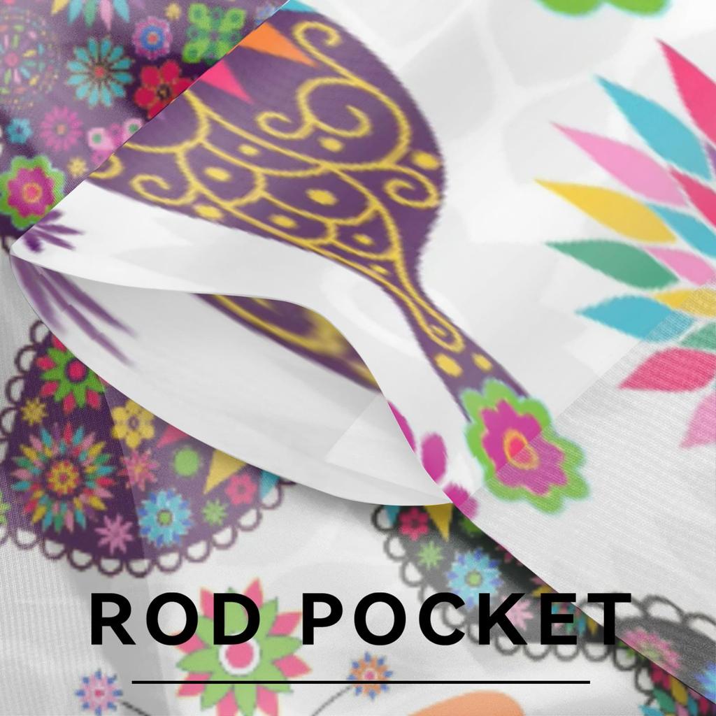 Herdesings Butterfly Sheer Tulle Curtains Flowers Chiffon Drapes 2 Panels Window Curtains for Living Room Bedroom Kitchen Decor