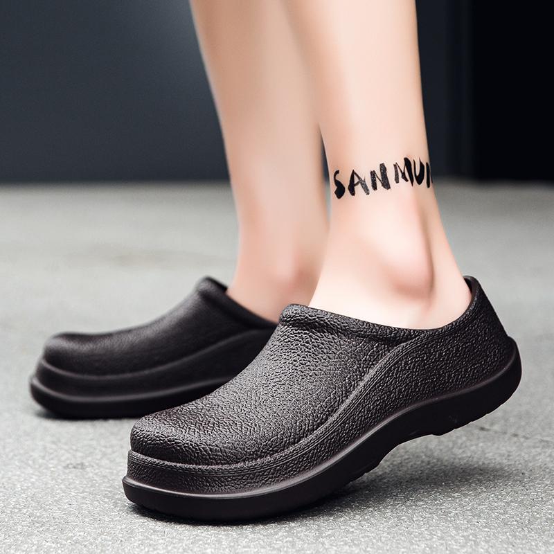Fashion New Large Size Men's Waterproof Non-slip Chef Shoes Thick Soles Comfortable Fashion Leisure Sports Beach Shoes
