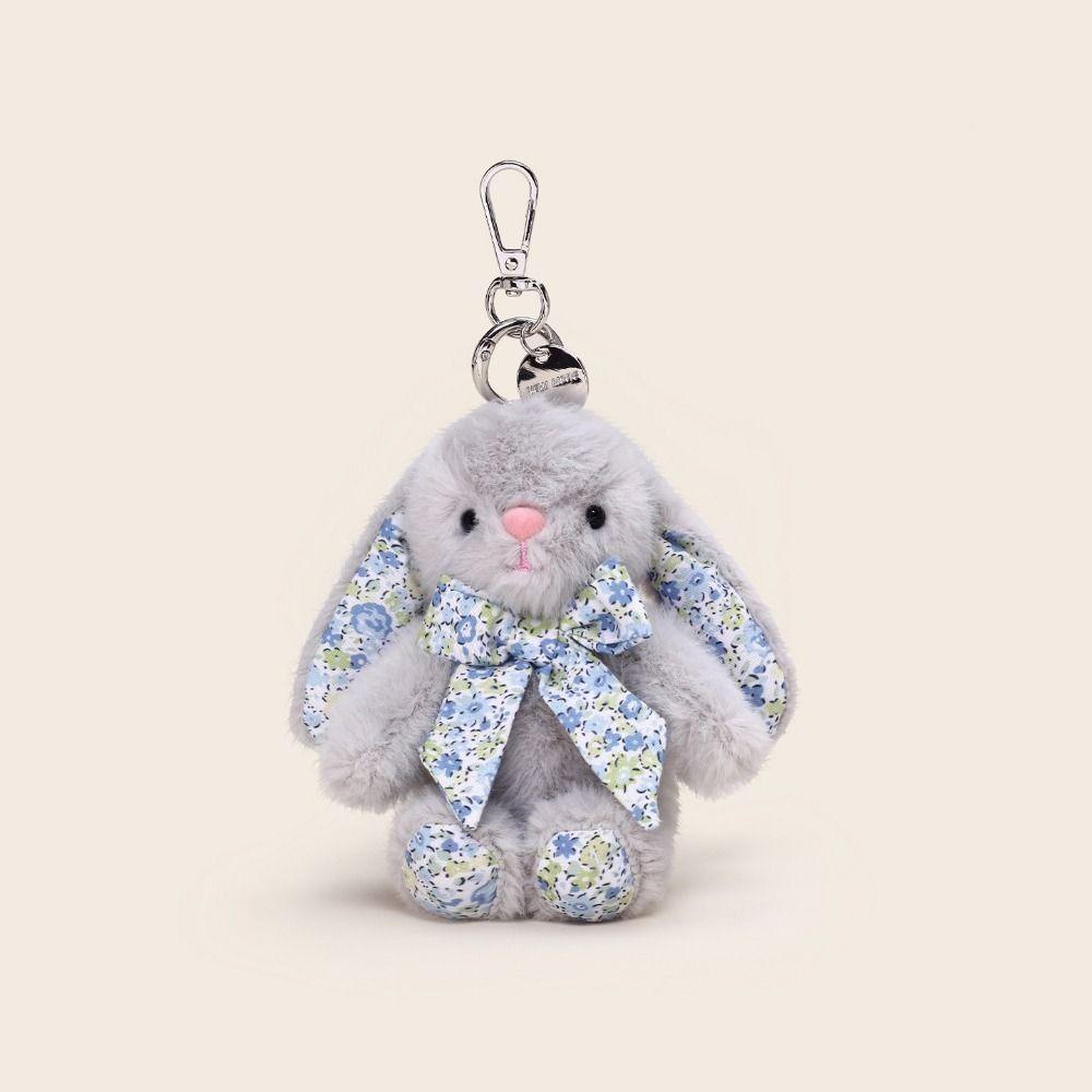 Flower Bowknot Plush Rabbit Keychain Soft Car Key Pendant Bag Hanging Pendant Bag Backpack Decor