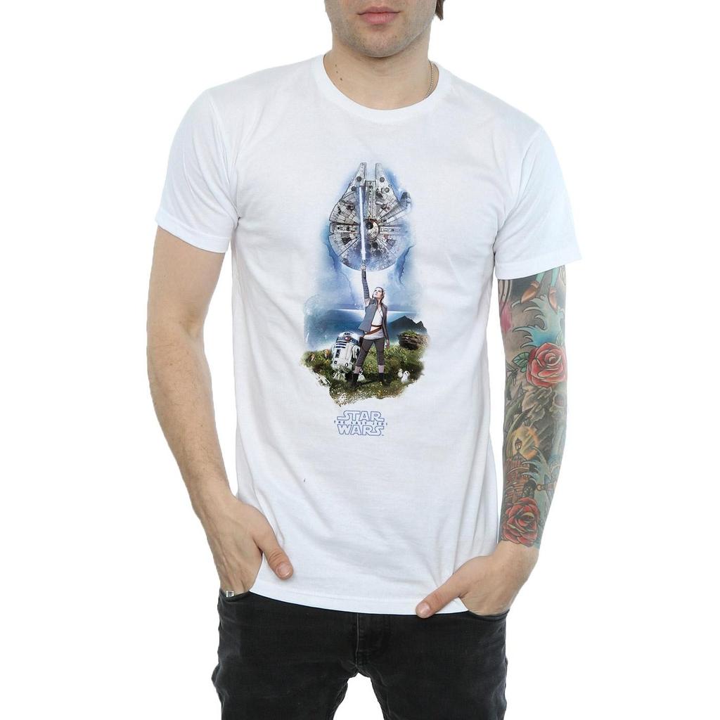 Star Wars Mens The Last Jedi Rey Lightsaber T-Shirt