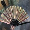 Блестящий ручной веер для женщин в китайском японском стиле, летний складной веер для фестиваля, вечеринки, клуба, танцев, фотографический реквизит
