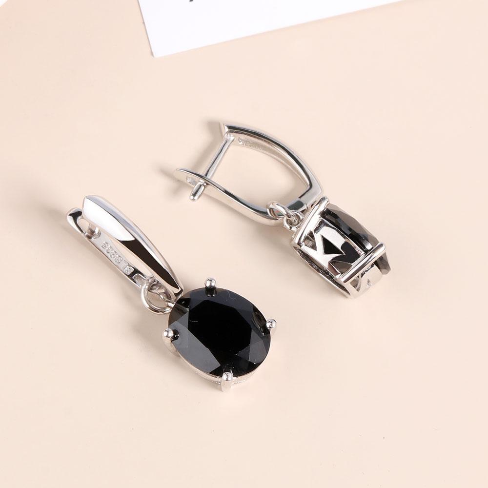 2023 New Black Spinel Earrings Natural Gemstone 925 Sterling Silver Classic Design for Woman Fashion Fine Jewelry