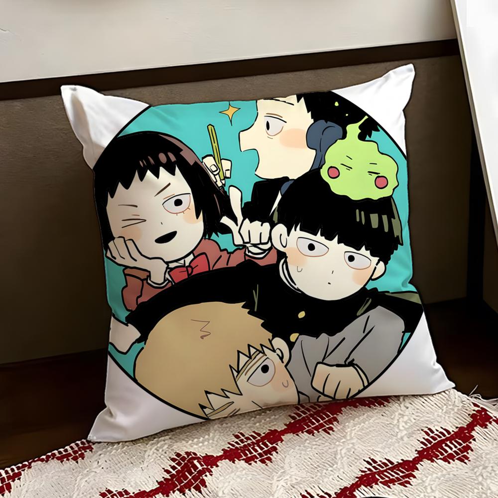 Anime MMob PPsycho 100 Cushion Cover Reversible Soft Durable Pillow Cover Home Car MultiScene Use for Daily Comfort