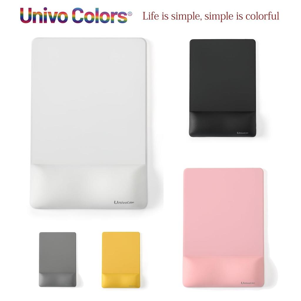 UnivoColors Mouse Pad with Integrated Wrist Premium PU Ergonomic Supports Long Reduces Memory Foam Relieves Wrist and Has a Bottom Rest, Material,