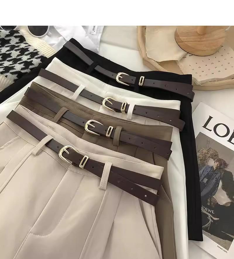 Женские шорты А-силуэта с высокой талией и широкими штанинами в стиле ретро - Весна 2025, корейский и гонконгский стиль