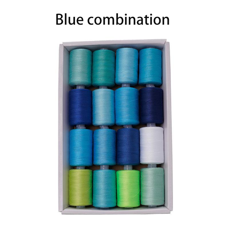 16 цветов, комбинированная нить для ручного шитья, цвет 1000 ярдов, нитки для швейной машины, набор ниток DIY 402 из полиэстера