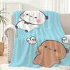 Panda Bubu And Dudu Throw Lightweight g Flannel Blanket Soft Skinfriendly for Summer Cooling
