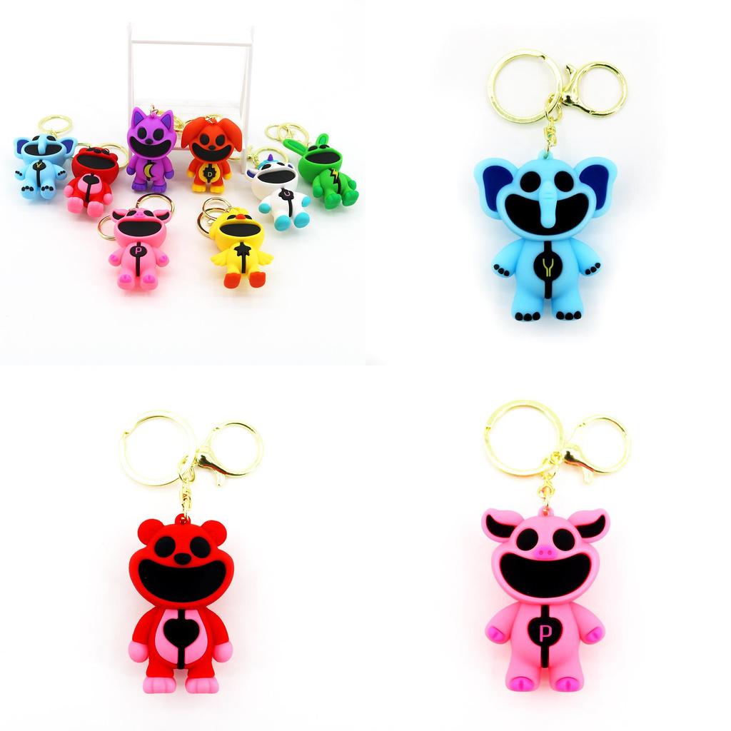 Smilingcritters Bobi Game Time 3 Cute Animal Keychain Big Mouth Monster Pendant Purple