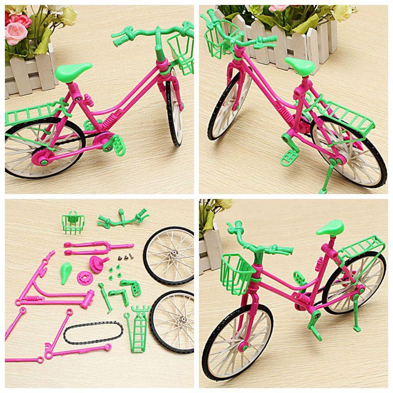 Миниатюрные аксессуары для кукол 1:6, игрушка кукольный домик, пластиковый велосипед с корзиной для кукол Барби, игровая игрушка для девочек, лучший подарок