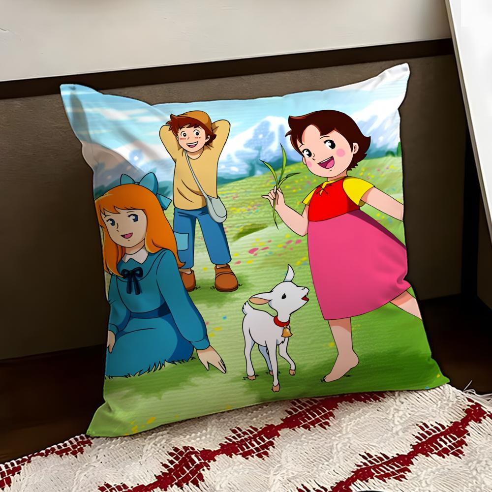 Cute HHeidi Girl of the AAlps Cushion Cover Reversible Soft Durable Pillow Cover Home Car MultiScene Use for Daily Comfort