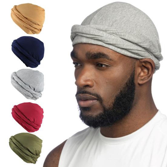 Мужская повязка на голову Durag, отличная эластичность, защита от солнца, дышащая однотонная ветрозащитная влагоотводящая мужская кепка с защитой от катышков для езды на велосипеде